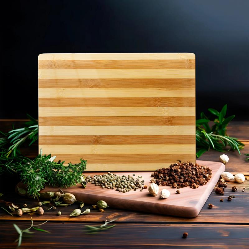 Cam Kesme Ve Sunum Tablası | Bambu Görünümlü | 25cm x 35cm